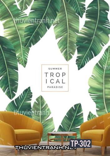 Tranh dán tường Hoa lá nhiệt đới, Tropical Leaves - Tranh tường chất lượng cao