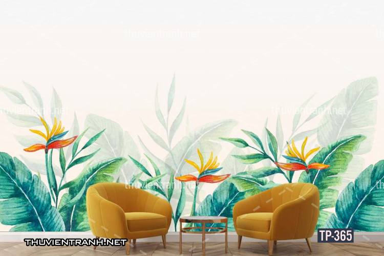 Tranh dán tường Hoa lá nhiệt đới, Tropical Leaves - Tranh tường chất lượng cao