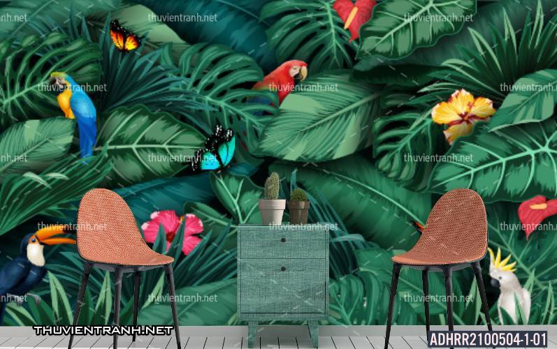 Tranh dán tường Hoa lá nhiệt đới, Tropical Leaves - Tranh tường chất lượng cao