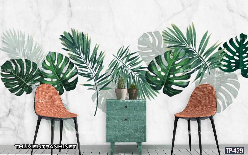 Tranh dán tường Hoa lá nhiệt đới, Tropical Leaves - Tranh tường chất lượng cao