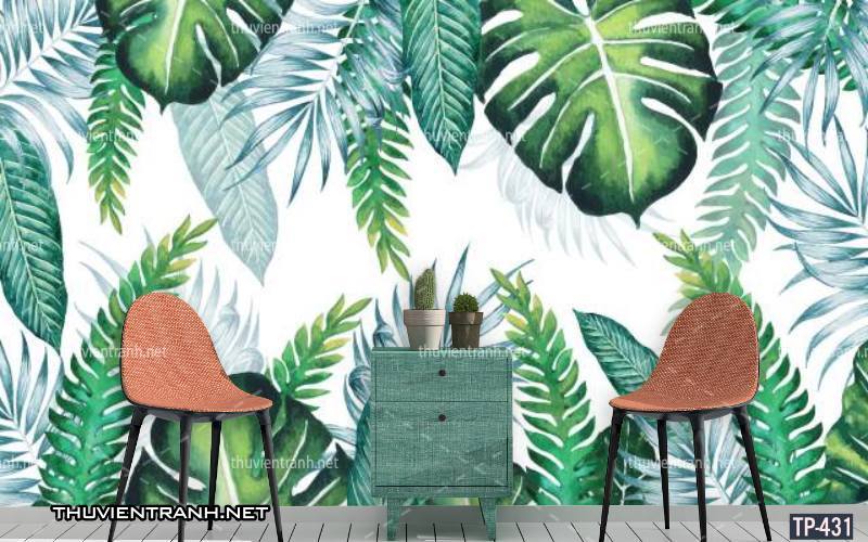 Tranh dán tường Hoa lá nhiệt đới, Tropical Leaves - Tranh tường chất lượng cao