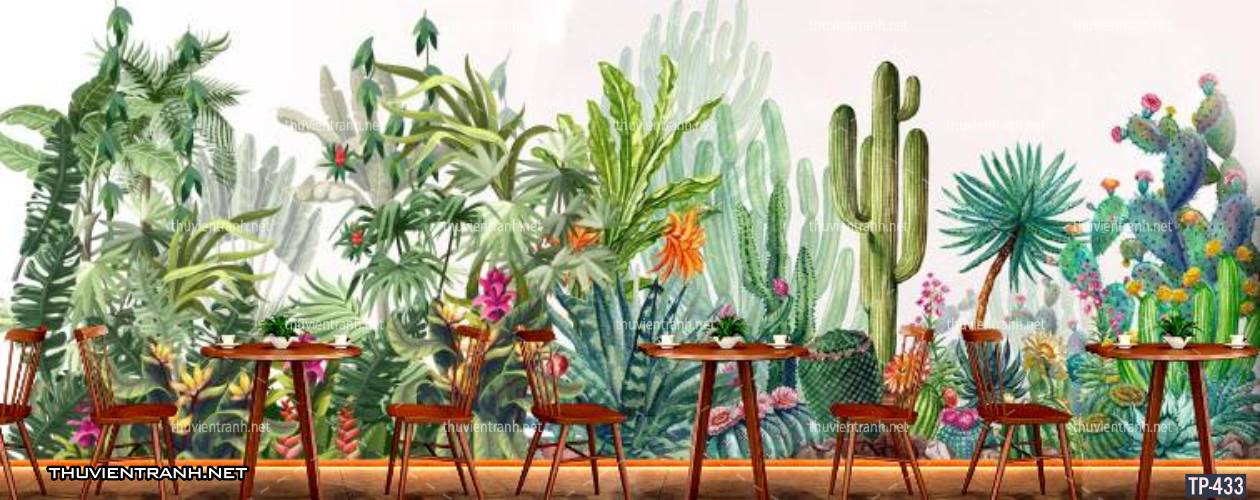 Tranh dán tường Hoa lá nhiệt đới, Tropical Leaves - Tranh tường chất lượng cao