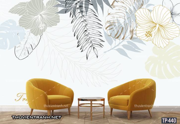 Tranh dán tường Hoa lá nhiệt đới, Tropical Leaves - Tranh tường chất lượng cao