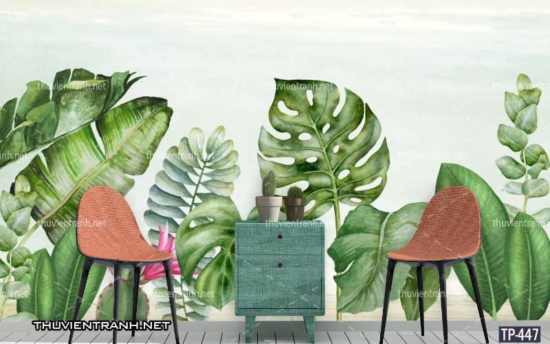 Tranh dán tường Hoa lá nhiệt đới, Tropical Leaves - Tranh tường chất lượng cao