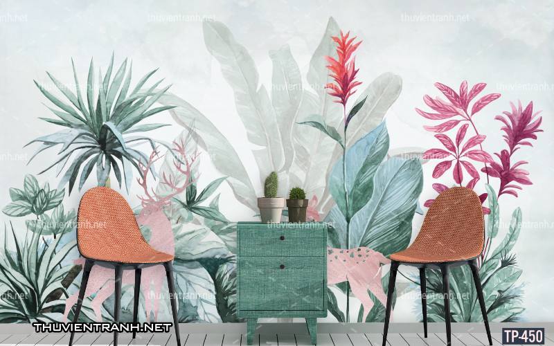 Tranh dán tường Hoa lá nhiệt đới, Tropical Leaves - Tranh tường chất lượng cao