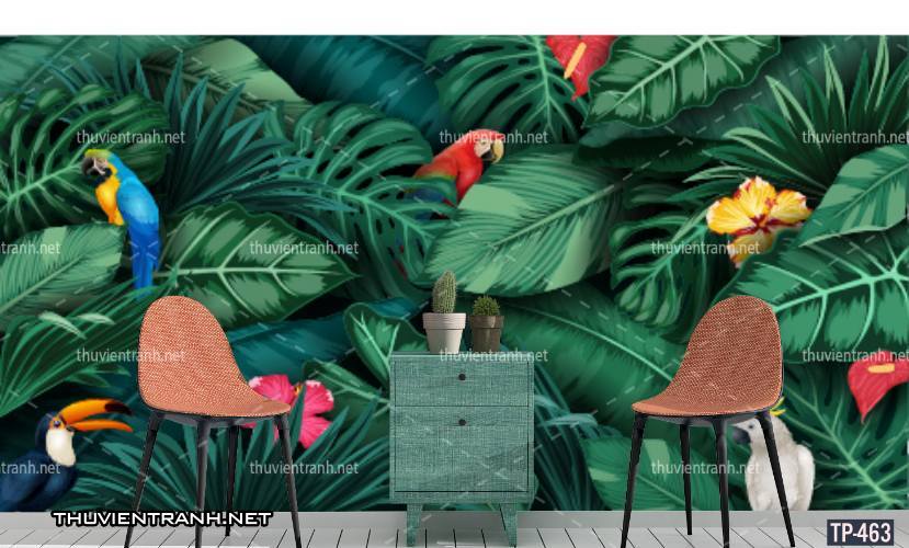 Tranh dán tường Hoa lá nhiệt đới, Tropical Leaves - Tranh tường chất lượng cao