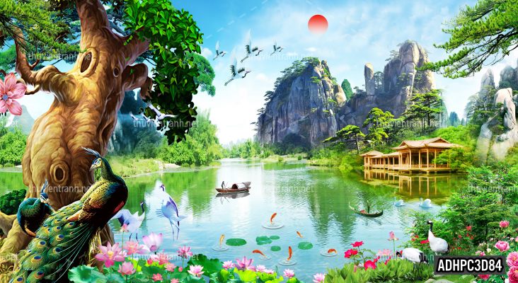 Tranh dán tường 3D Phong Cảnh-ADHPC3D84 - Tranh tường chất lượng cao