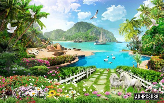 Tranh dán tường 3D Phong Cảnh-ADHPC3D88 - Tranh tường chất lượng cao