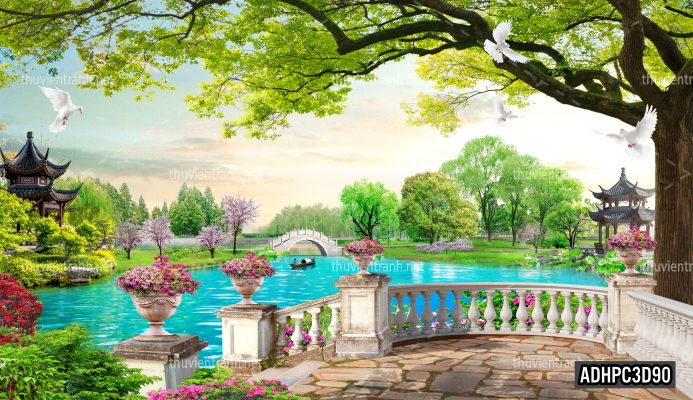 Tranh dán tường 3D Phong Cảnh-ADHPC3D90 - Tranh tường chất lượng cao